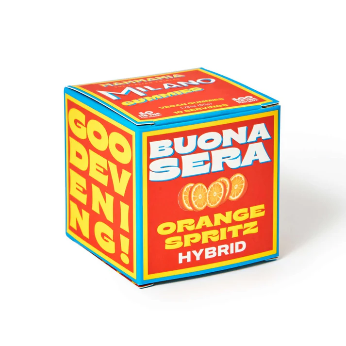 MamaMia Milano Orange Spritz Gummies – 10mg THC per gummy in a box of 10 gummies