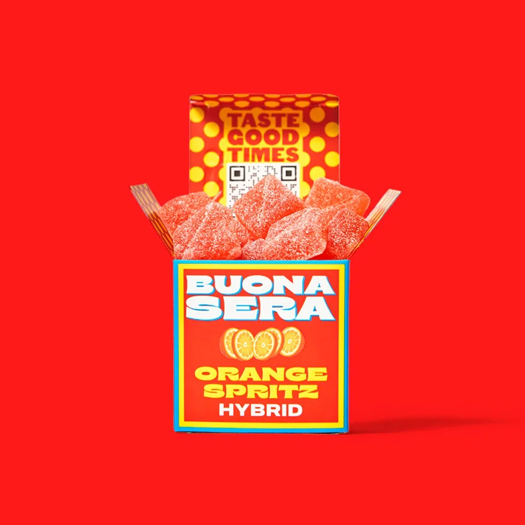 MamaMia Milano Orange Spritz Gummies – 10mg THC per gummy in a box of 10 gummies