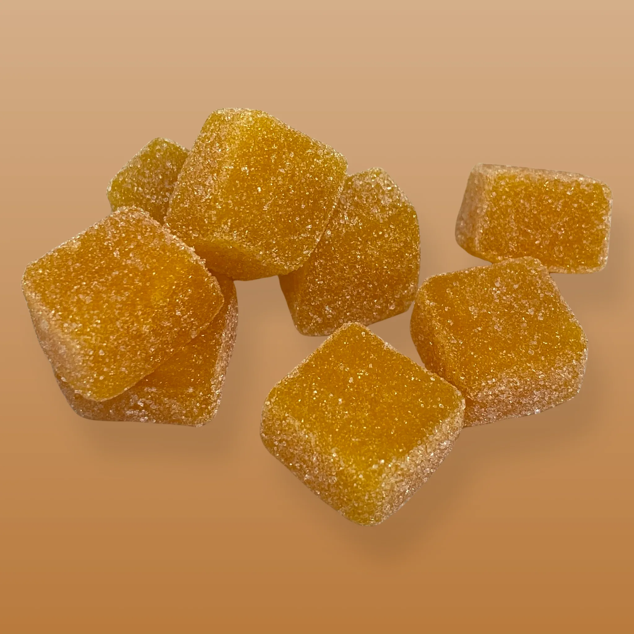 Sugar High Passionfruit Slush Gummies – 500mg THC cannabis-infused gummies with a refreshing, tangy passionfruit flavor