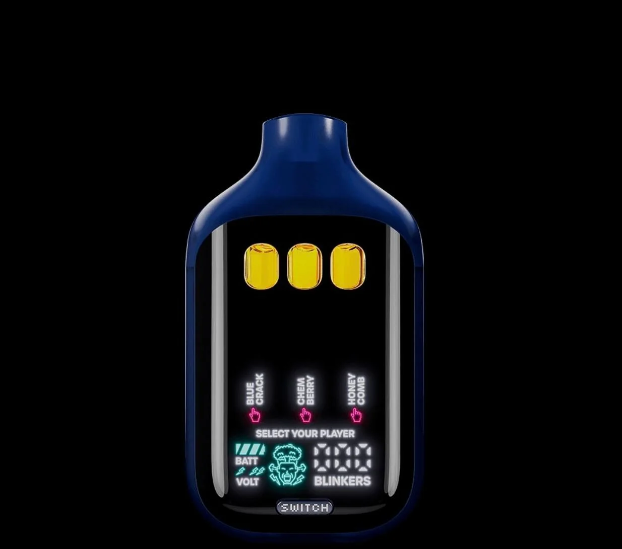 Boutiq V5 sleek black vape pen with triple-strain indicator on a minimalist background