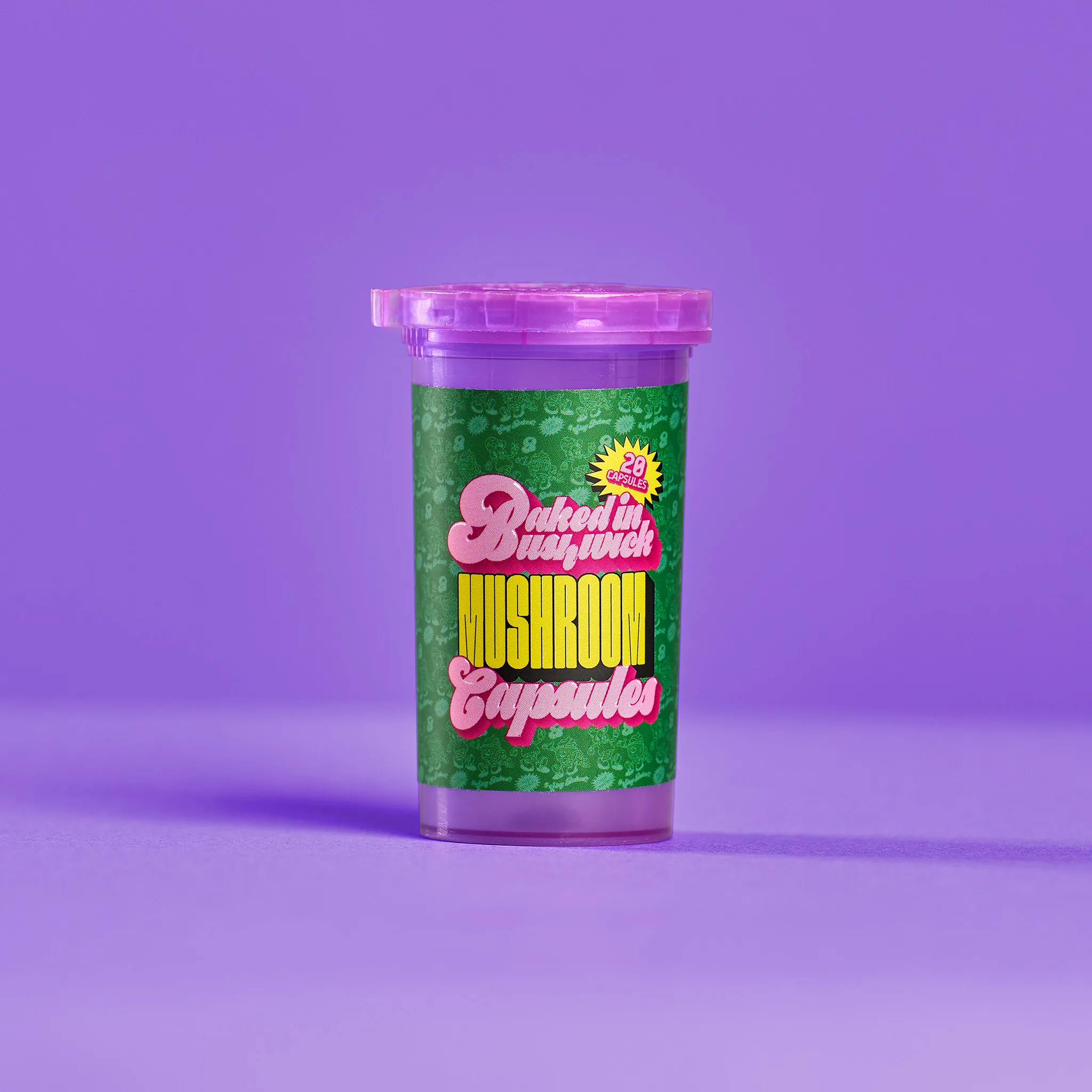 Baked in Bushwick microdose psilocybin vegan capsules 3.5g jar