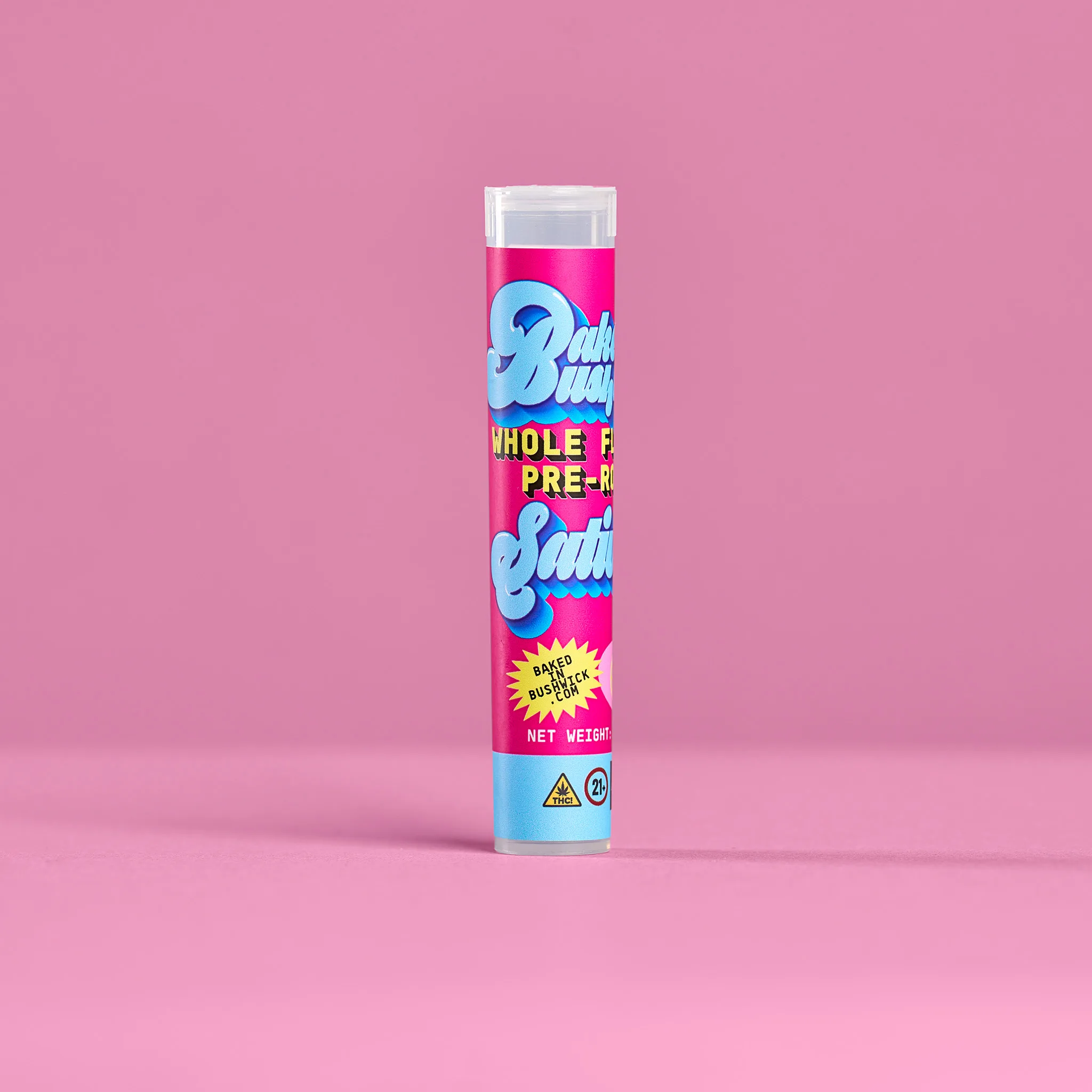 baked in bushwick sativa pre roll cannabis joint in packaging