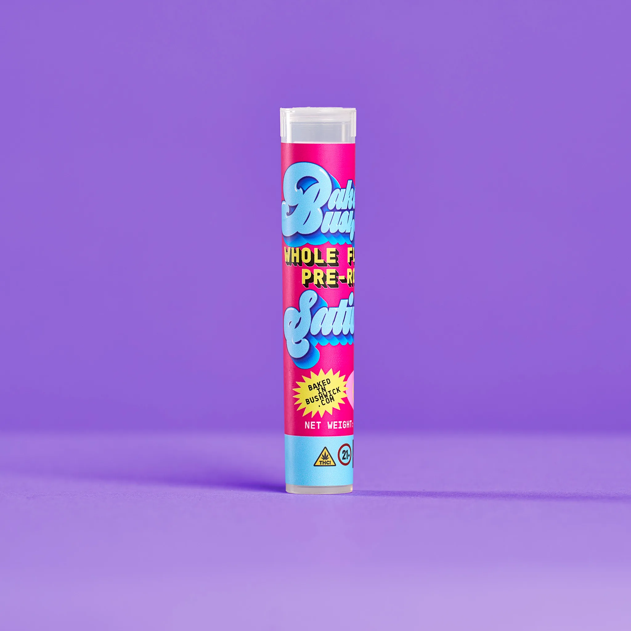 baked in bushwick sativa pre roll cannabis joint in packaging