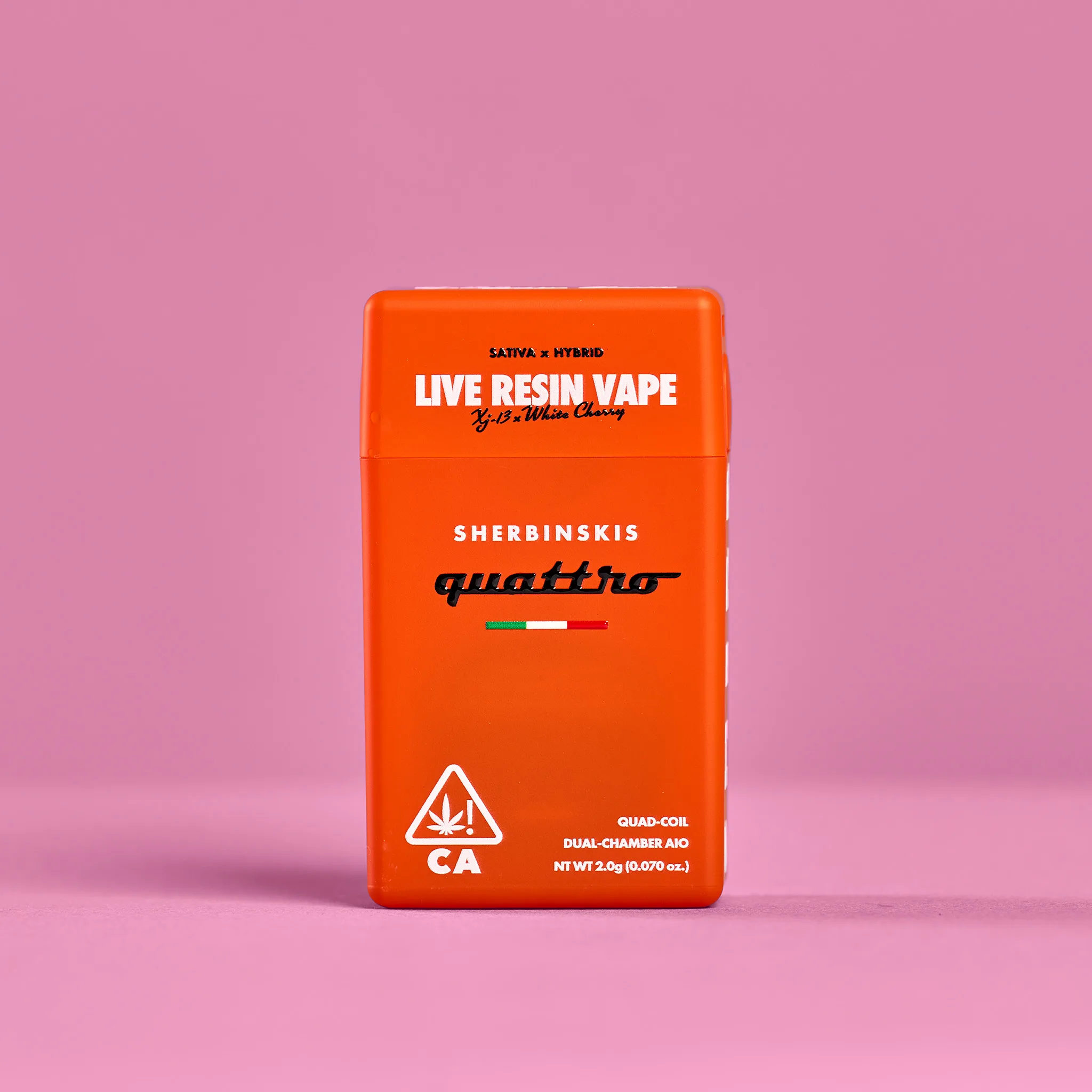 Sherbinskis Quattro dual-chamber disposable vape designed for switching live resin strains