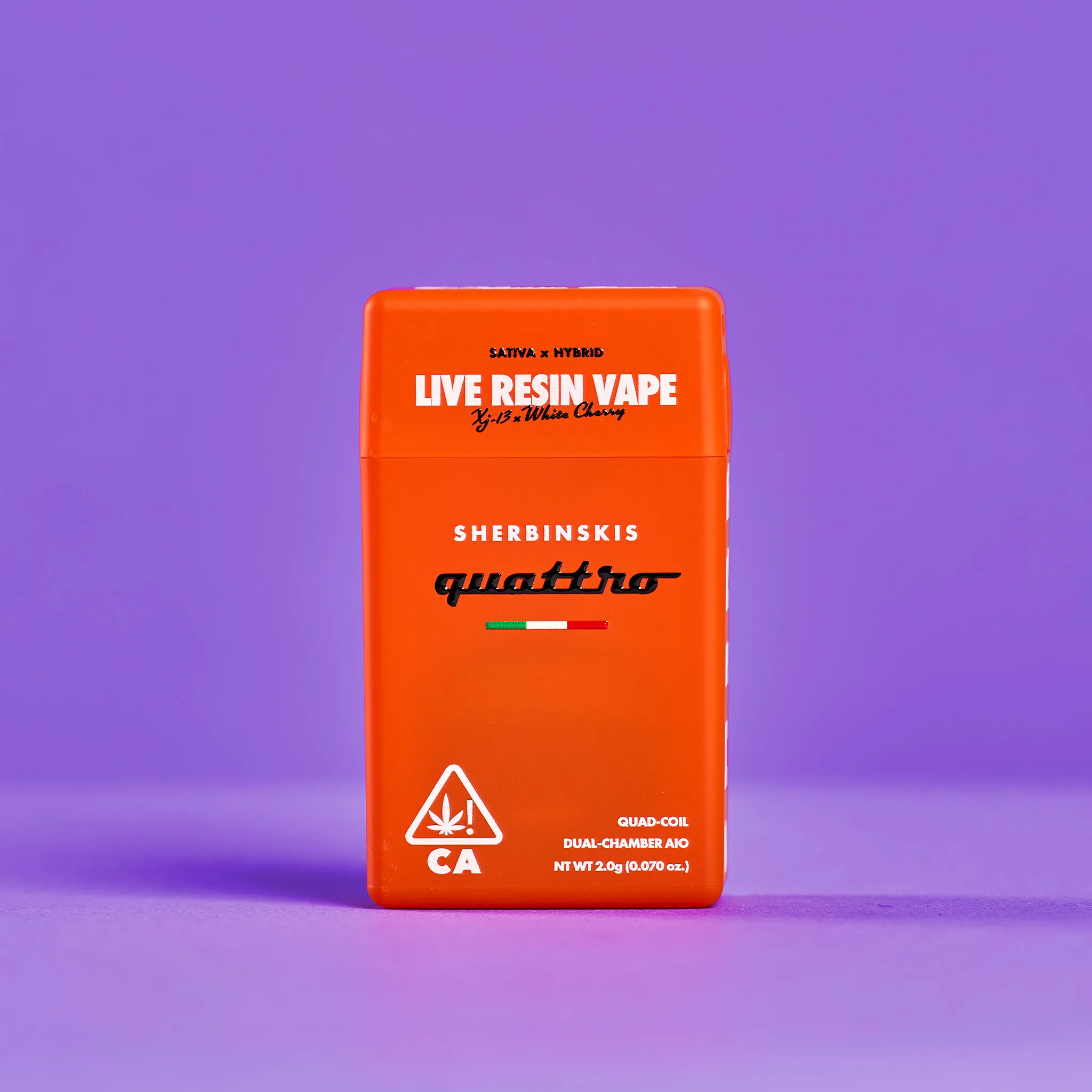Sherbinskis Quattro dual-chamber disposable vape designed for switching live resin strains