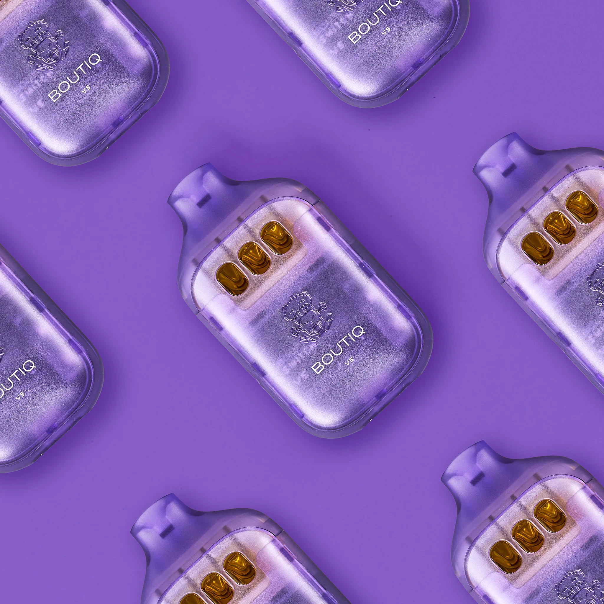 Boutiq V5 sleek vape pen with triple-strain indicator on a minimalist background