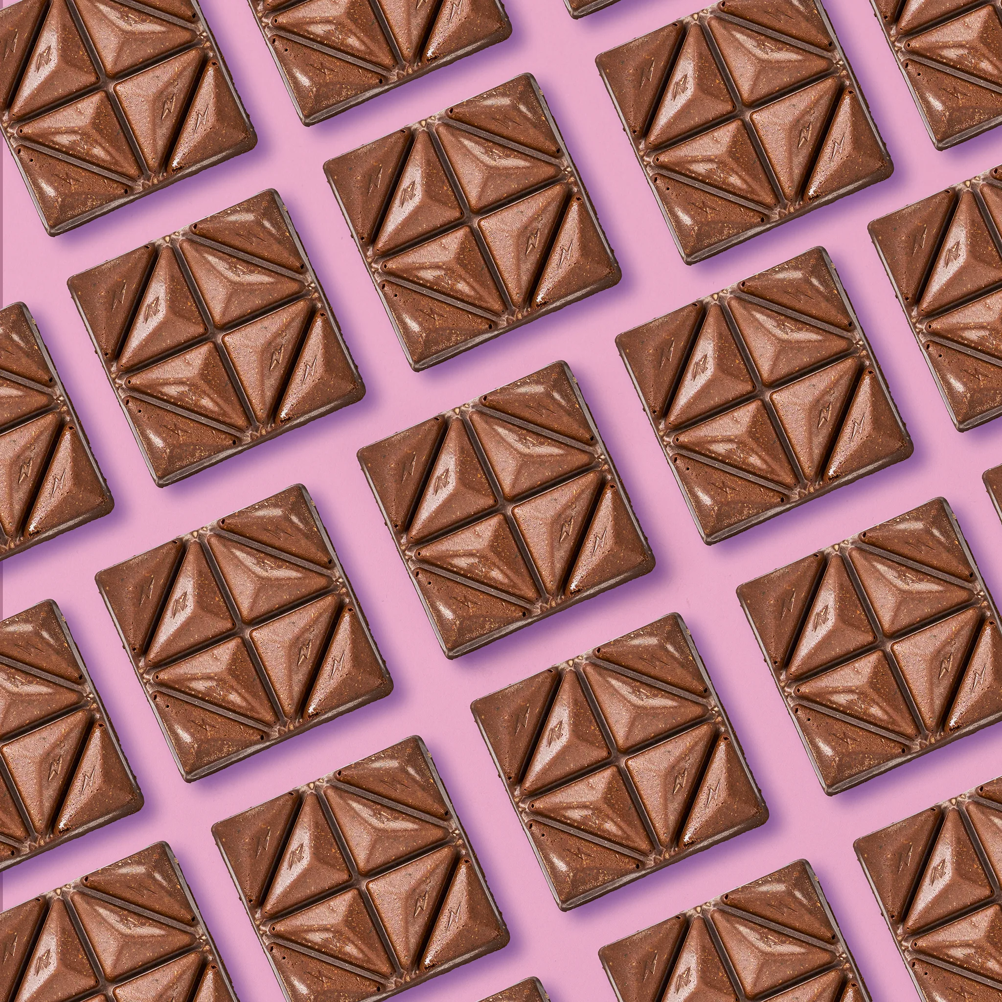 Funguy chocolate bar with triangular segments, made from organic dark chocolate and psilocybin, vegan and gluten-free