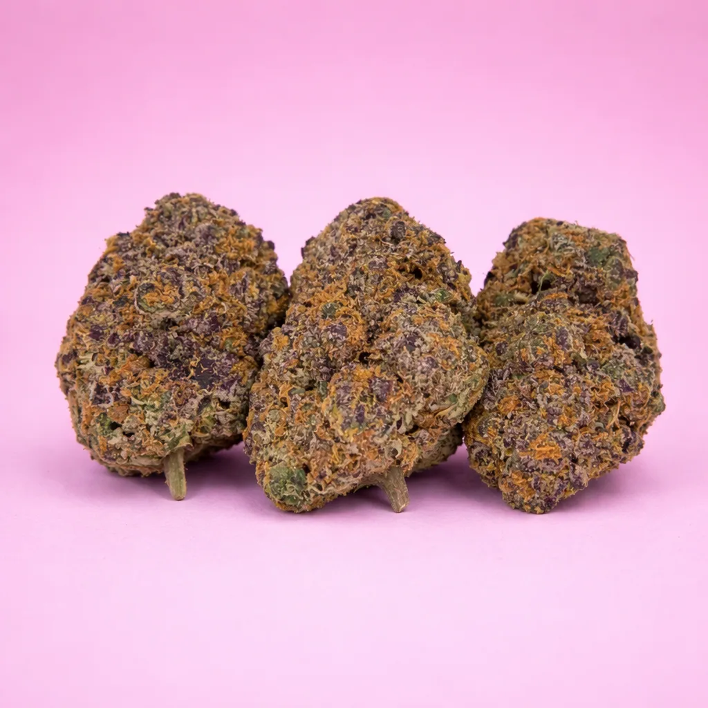 pink drink cannabis strain buds with sweet fruity aroma