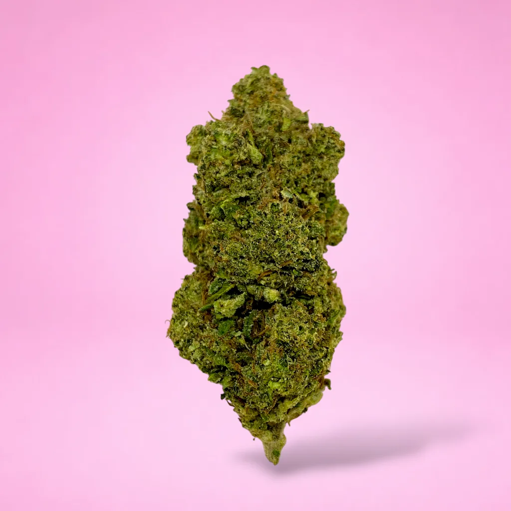 peach og cannabis strain dark olive green buds orange hairs peach aroma