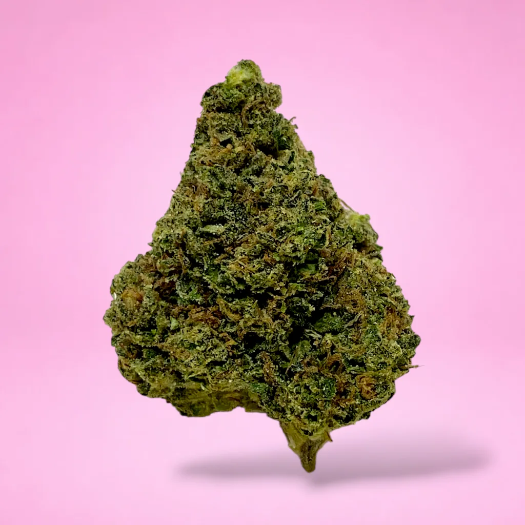 peach og cannabis strain dark olive green buds orange hairs peach aroma