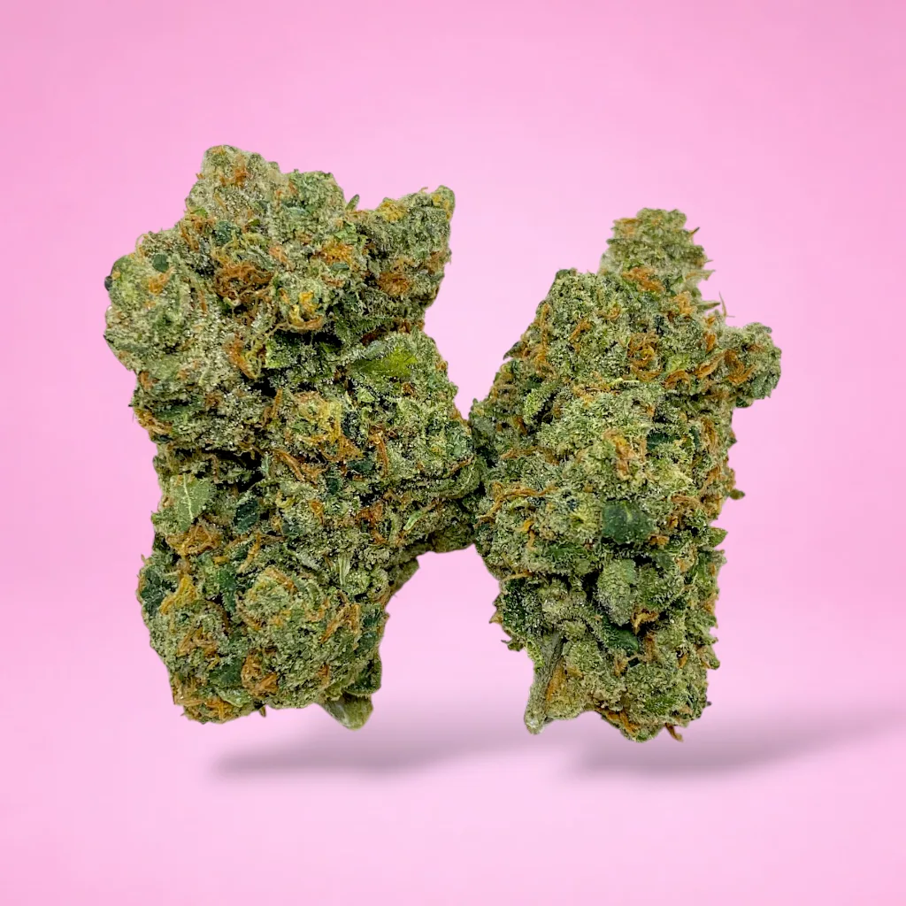 headline cannabis strain vibrant green buds orange pistils skunk diesel aroma